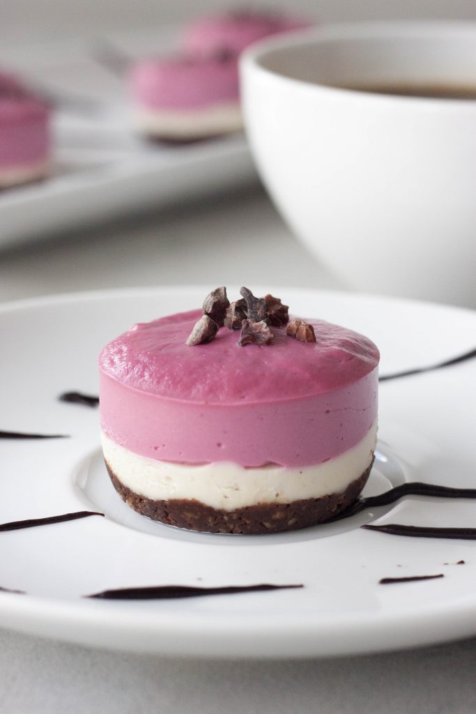 A Whisk and Two Wands, Mini Vegan Beet Cacao Cheesecakes