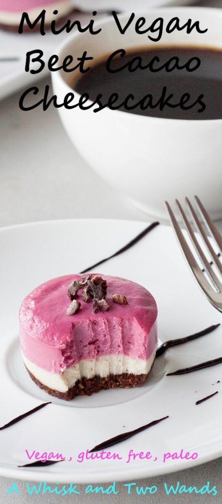 A Whisk and Two Wands, Mini Vegan Beet Cacao Cheesecakes