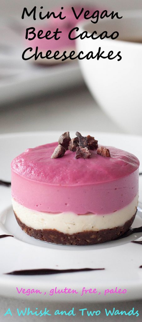 A Whisk and Two Wands, Mini Vegan Beet Cacao Cheesecakes