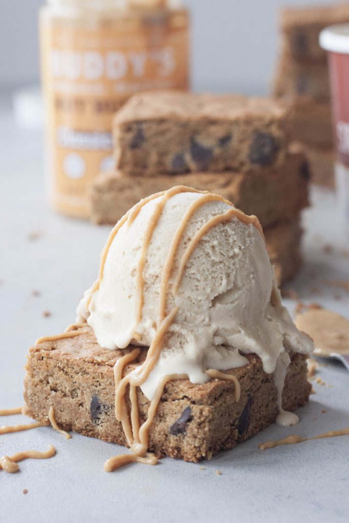 A Whisk and Two Wands Grain Free Peanut Butter Chocolate Chip Blondies, vegan