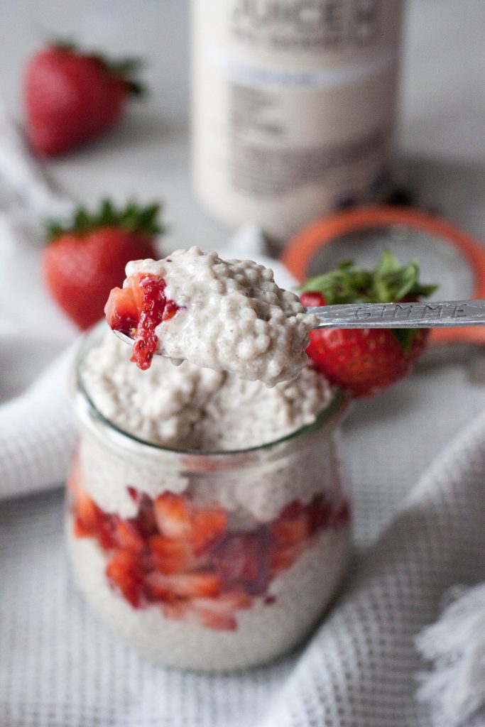 A Whisk and Two Wands, Strawberries and Cream Chia Pudding Parfait