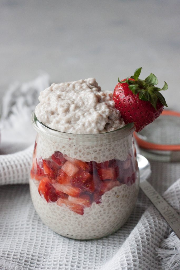 A Whisk and Two Wands, Strawberries and Cream Chia Pudding Parfait