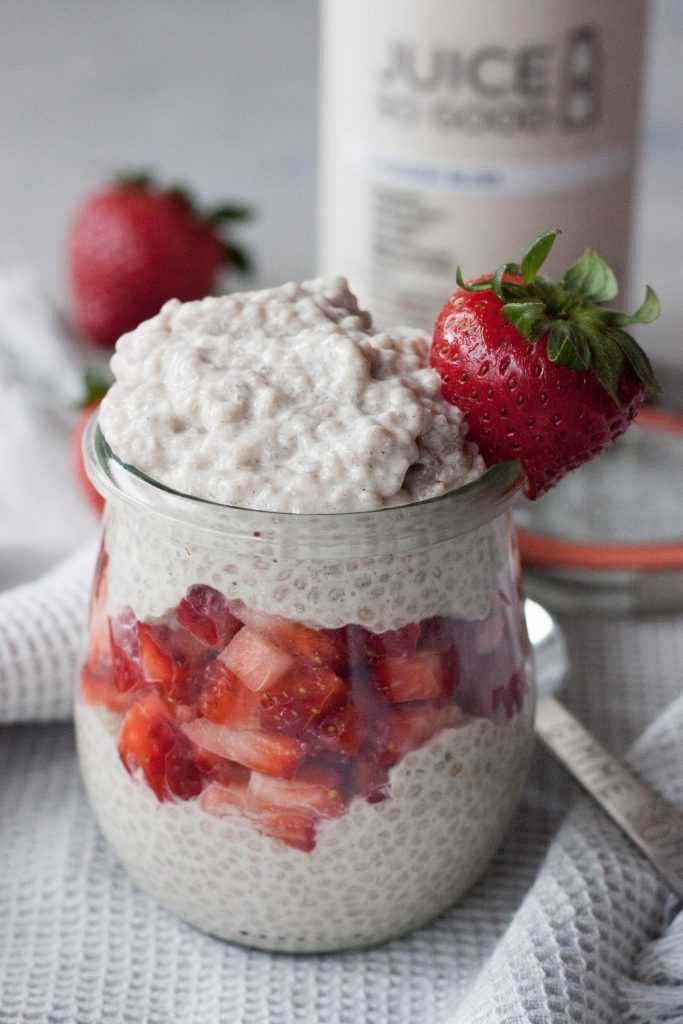 A Whisk and Two Wands, Strawberries and Cream Chia Pudding Parfait