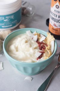 Ginger Kombucha Pineapple Smoothie Bowl, A Whisk and Two Wands