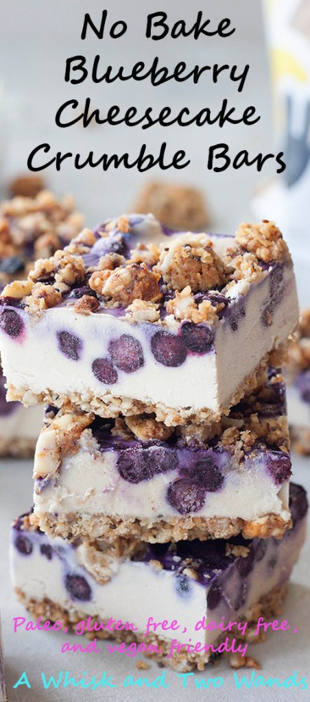 No Bake Blueberry Cheesecake Crumble Bars, A Whisk and Two Wands