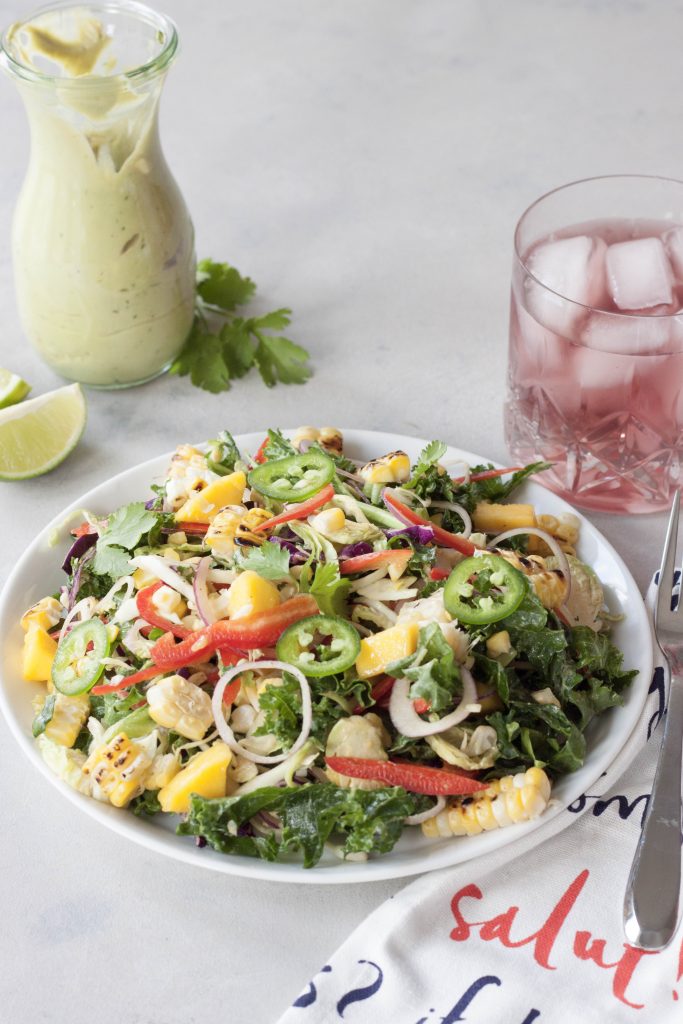 Sweet and Spicy Roasted Corn Summer Salad, A Whisk and Two Wands