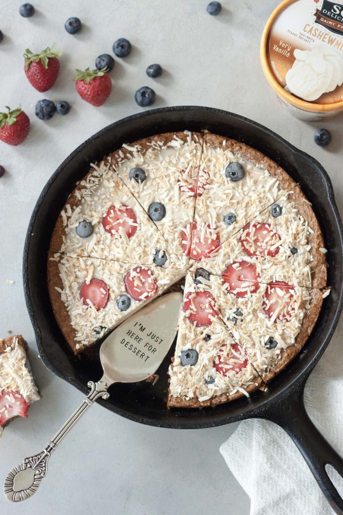 Cast Iron Ice Cream Cookie Pizza, A Whisk and Two Wands