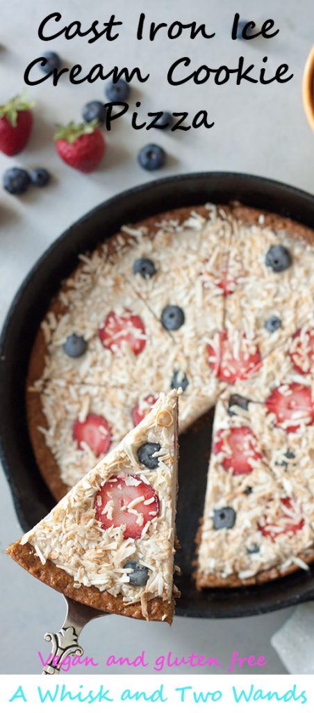 Cast Iron Ice Cream Cookie Pizza, A Whisk and Two Wands