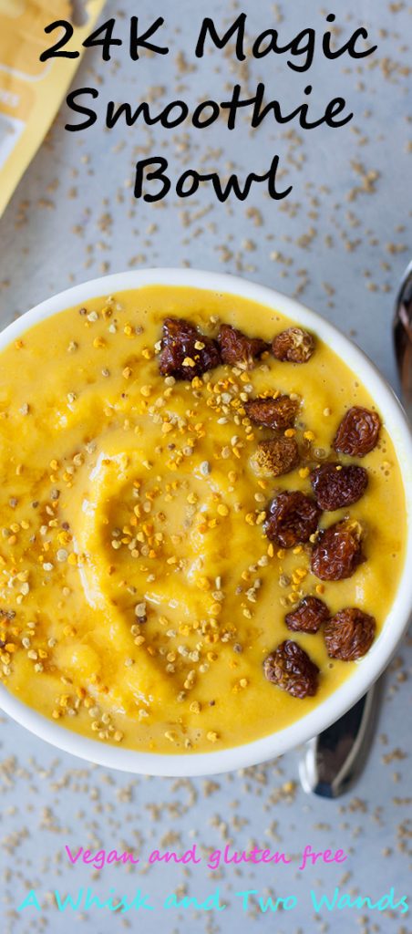 24K Magic Smoothie Bowl, A Whisk and Two Wands