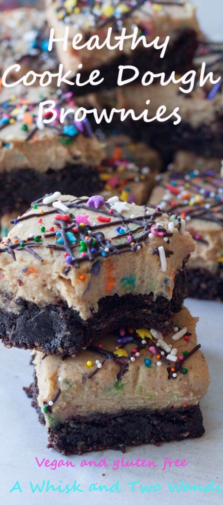 Healthy Cookie Dough Brownies, A Whisk and Two Wands