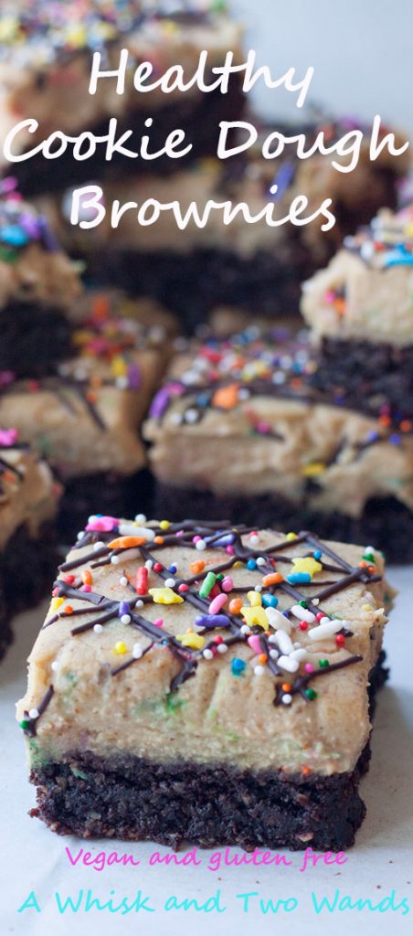 Healthy Cookie Dough Brownies, A Whisk and Two Wands