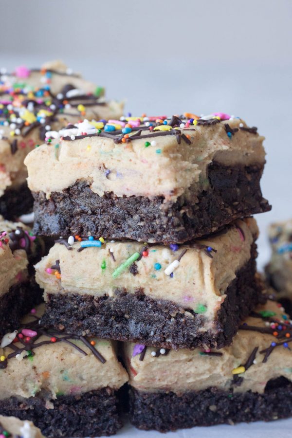 Healthy Cookie Dough Brownies, A Whisk and Two Wands