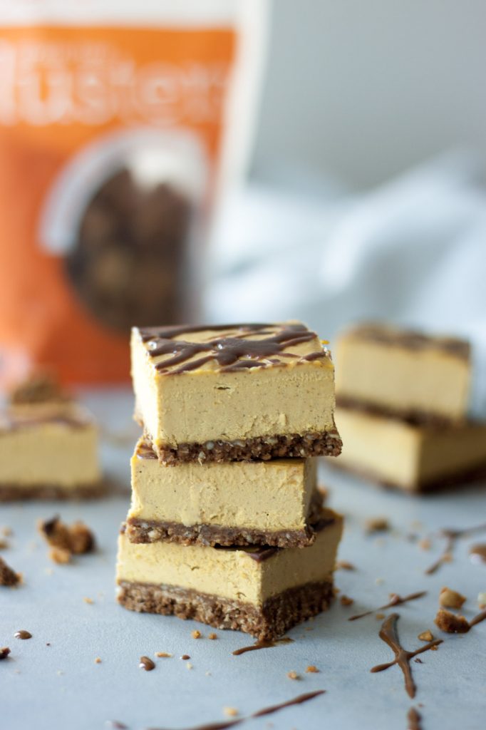 Salted Peanut Butter Chocolate Pumpkin Cheesecake Bars