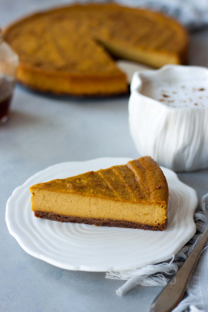 Vegan Baked Pumpkin Chai Cheesecake