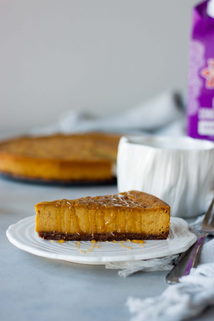 Vegan Baked Pumpkin Chai Cheesecake