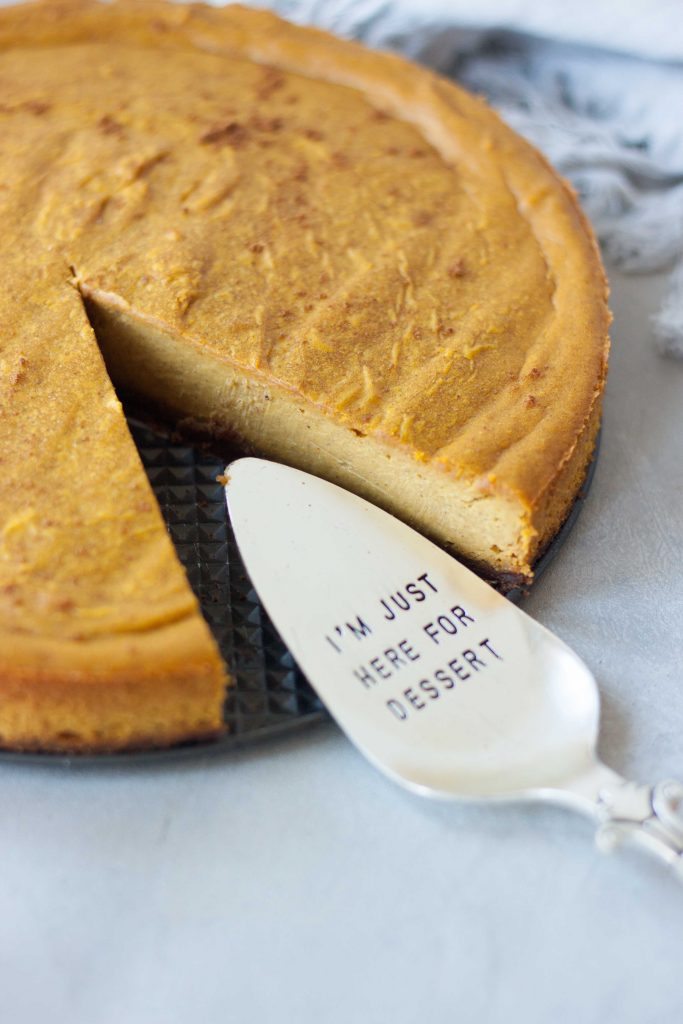 Vegan Baked Pumpkin Chai Cheesecake