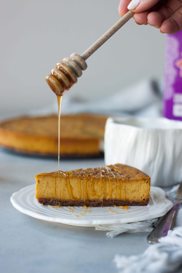 Vegan Baked Pumpkin Chai Cheesecake