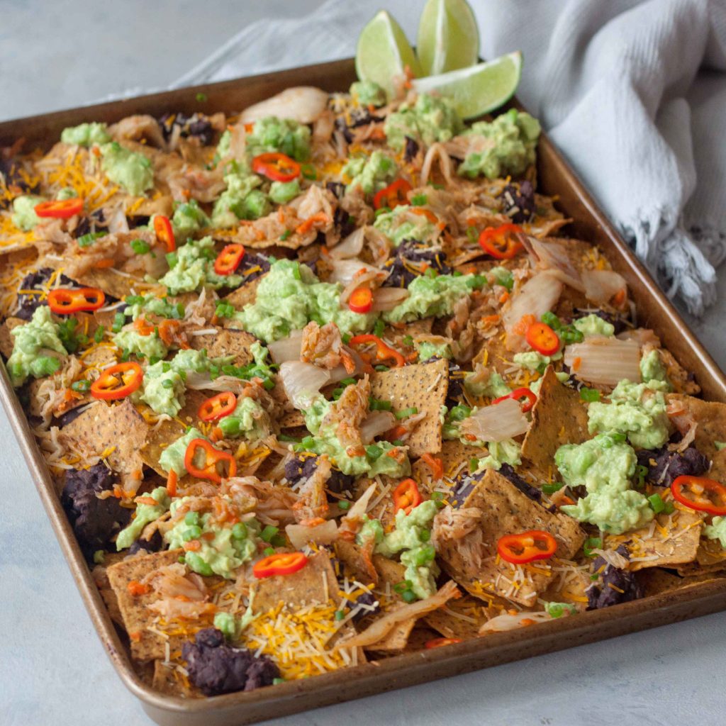 Pan of Kimchi Nachos