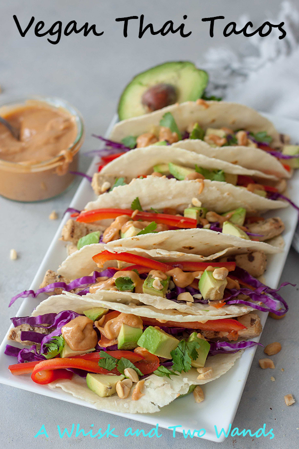 Vegan Thai Tacos with Thai Peanut Butter Sauce