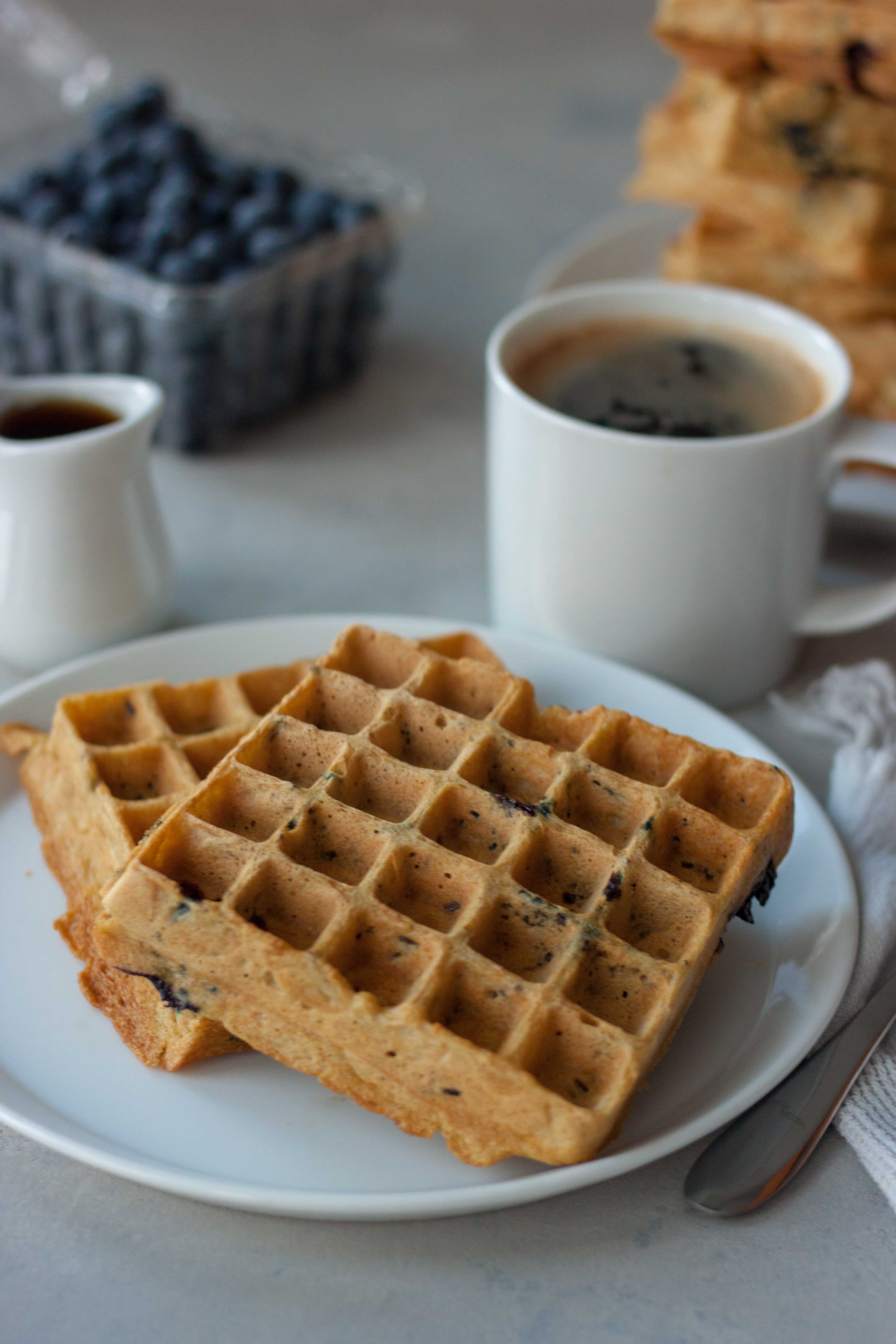 Wild Rice Blueberry Waffles-3 - A Whisk and Two Wands