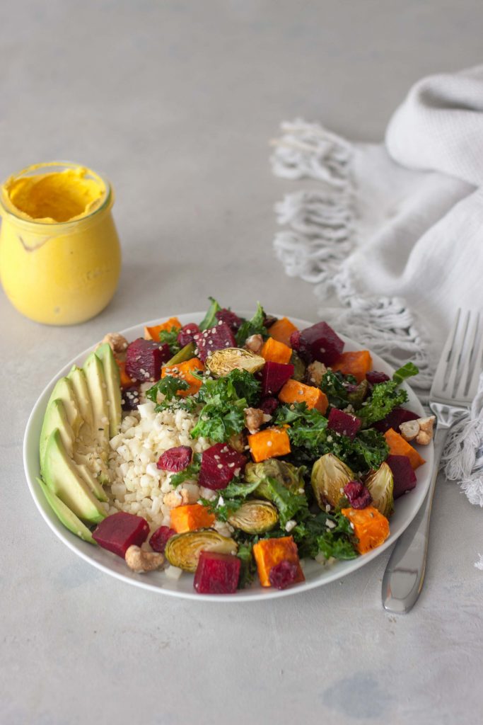 Can't Beet This Cauliflower Brusslin' Buddha Bowls