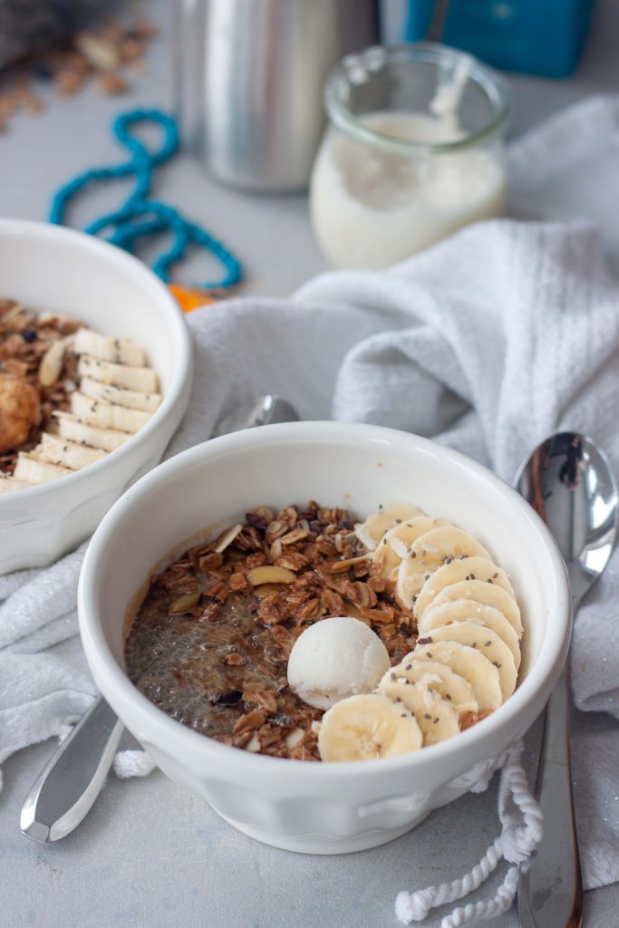 Dirty Chai Chia Breakfast Bowls - A Whisk and Two Wands