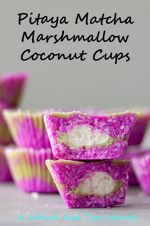 Pitaya Matcha Marshmallow Coconut Cups