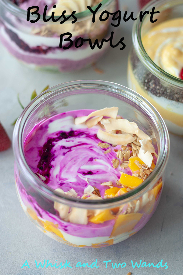 pitaya yogurt bowl, mango, coconut