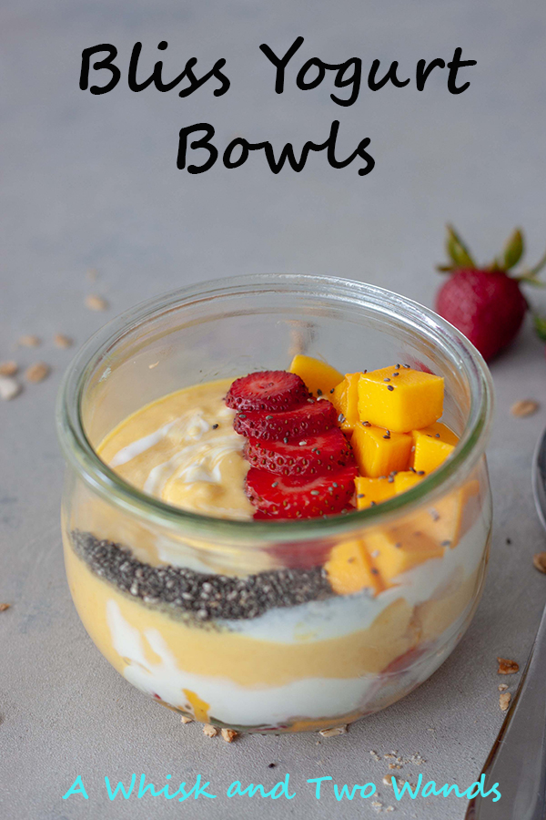 mango yogurt bowl, chia, strawberries