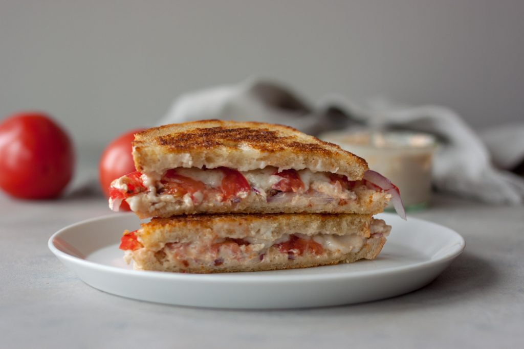 Vegan Grilled Cheese Tomato Sandwich