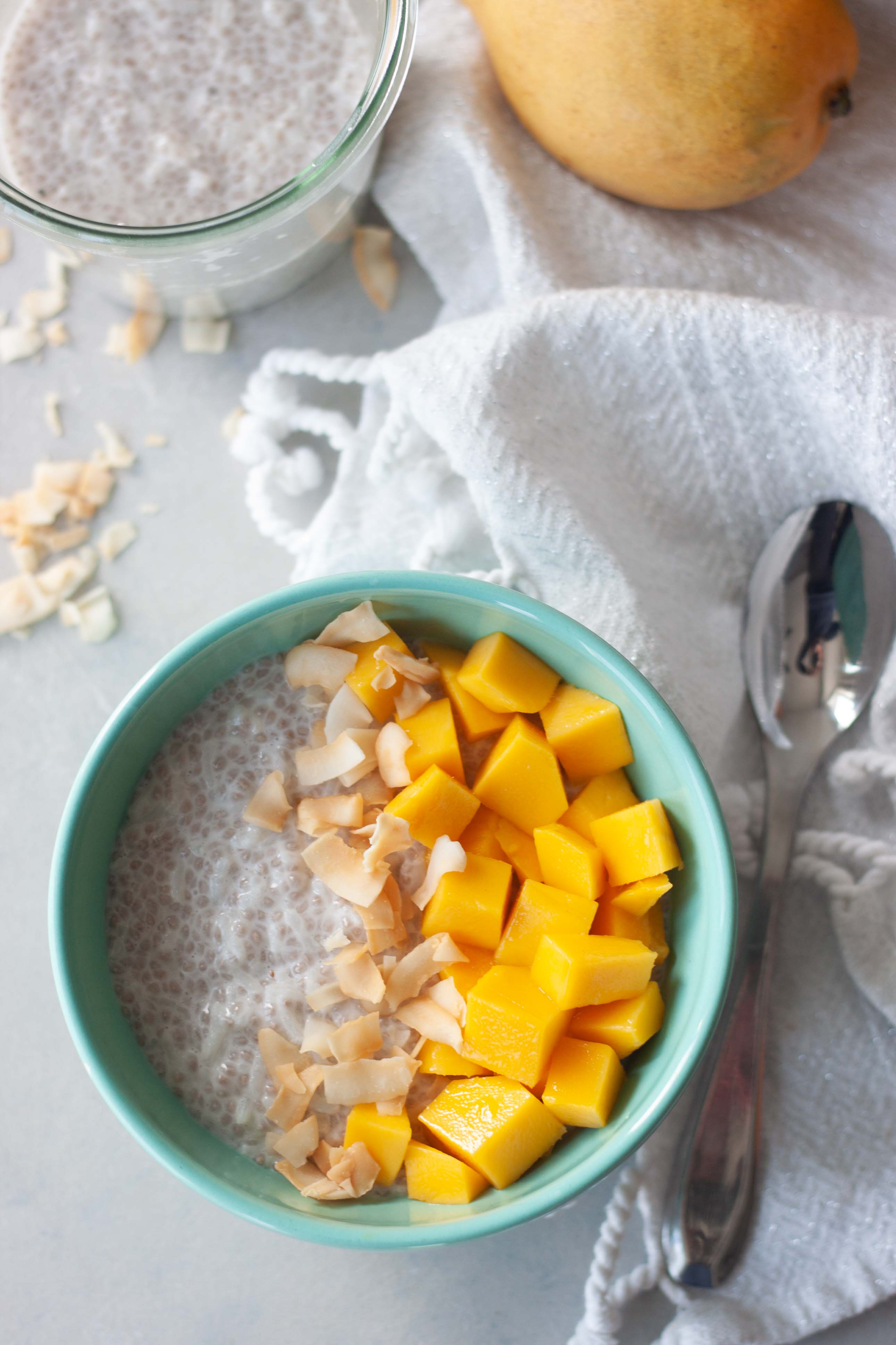 Mango Coconut Chia Rice Pudding - A Whisk and Two Wands
