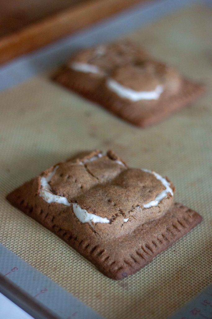 Gluten Free Vegan S'mores Pop Tarts straight out of the oven