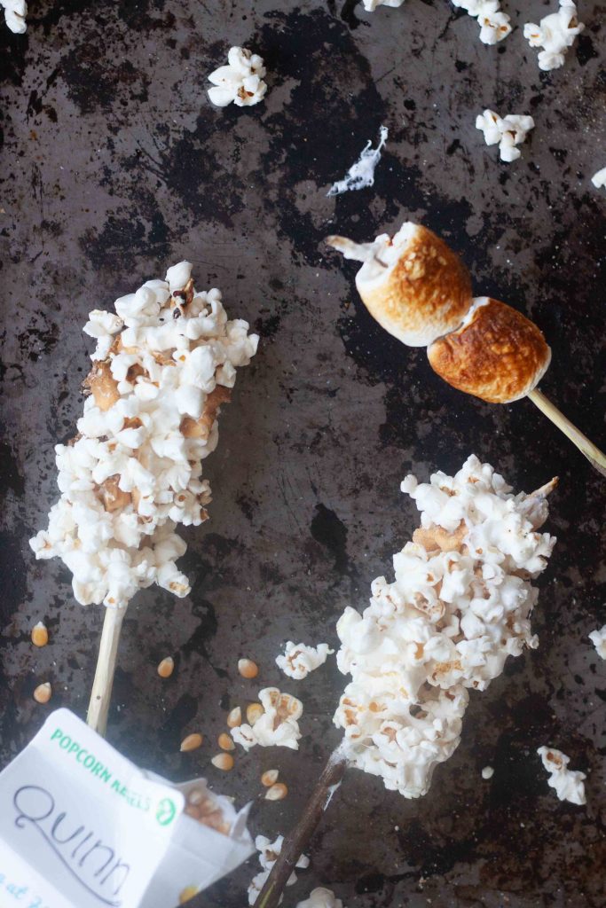 Roasted Marshmallow Popcorn on a Stick