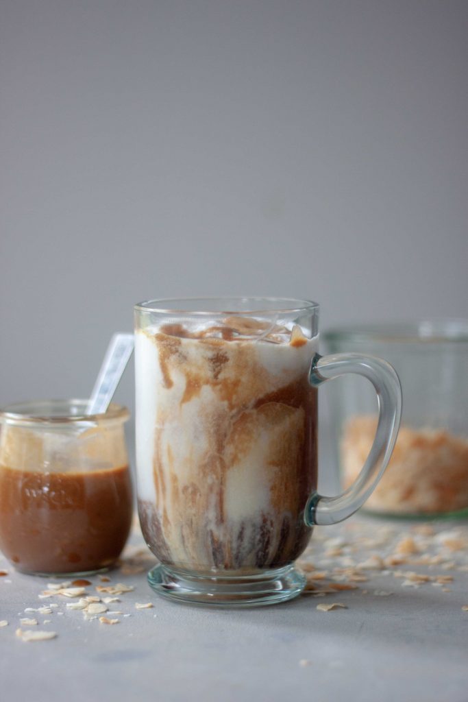 Iced Toasted Coconut Caramel Macchiato