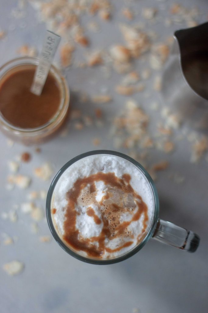 Iced Toasted Coconut Caramel Macchiato