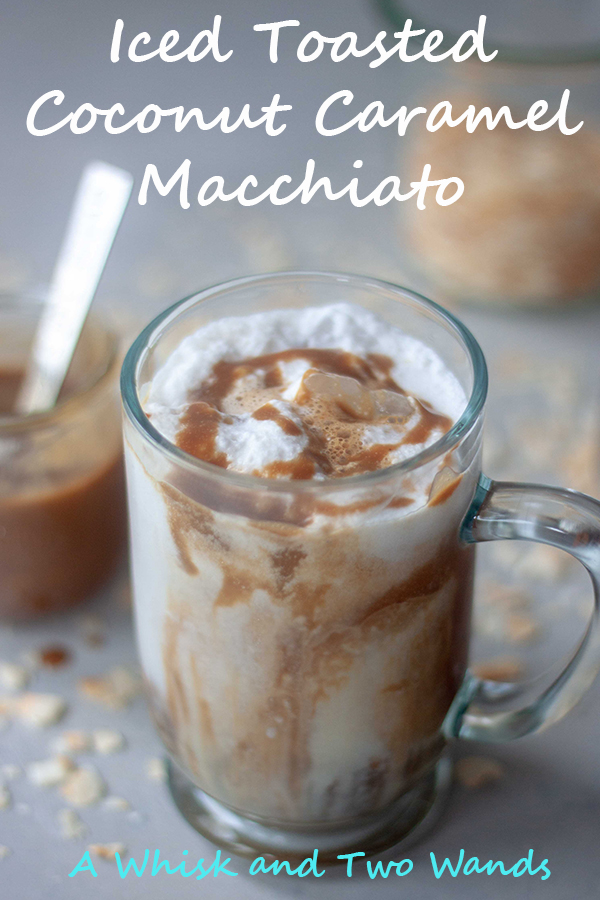 Rich, creamy, nutty, and a little toasty Toasted Coconut Milk, buttery sweet (vegan) caramel, layered with espresso and served over ice brings this Iced Toasted Coconut Caramel Macchiato to the next level!