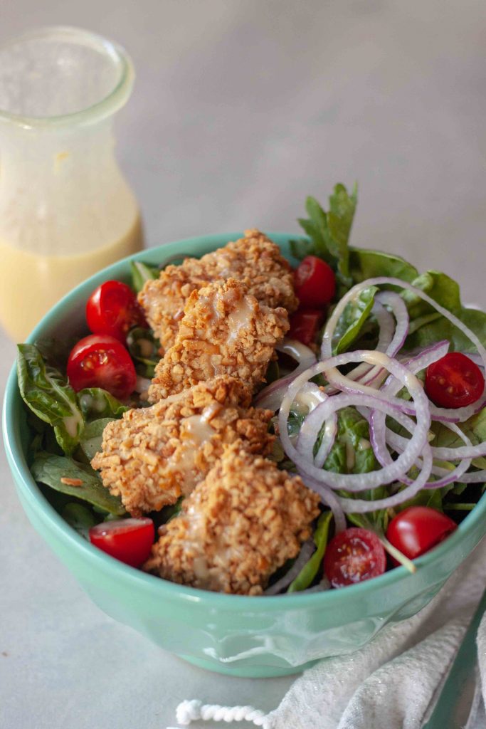 Pretzel Crusted Tofu Salad