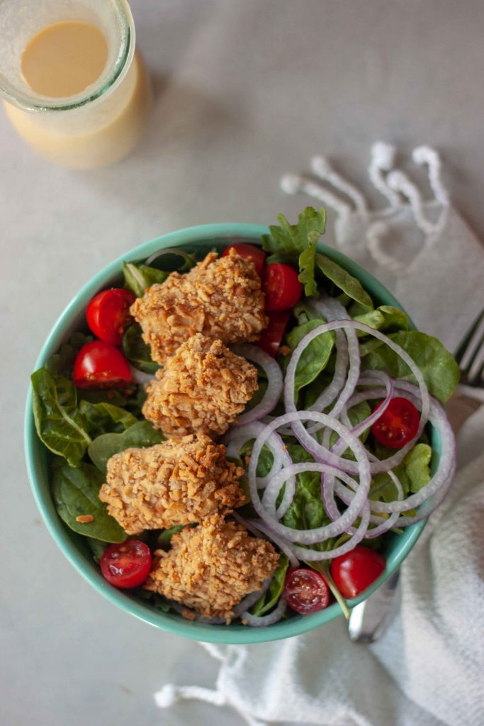 Pretzel Crusted Tofu Salad