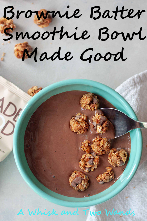 Brownie Batter Smoothie Bowl Made Good is a mom approved healthy breakfast made with chocolate that will make kids happy and is a great way to start any day! Back to school or even as an after school snack before sports this one has it all, protein, carbs, even a serving of veggies! Bonus it's allergen friendly!