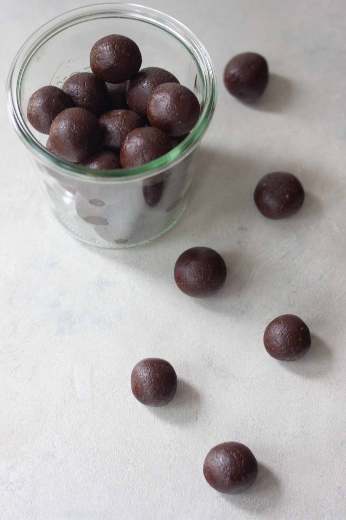 Superfood Brownie Batter Bites in a jar