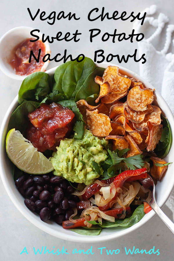 Vegan Cheesy Sweet Potato Nacho Bowls are flavor and nutrition packed bowls to satisfy your Mexican cravings any night of the week. Vegan and gluten free.