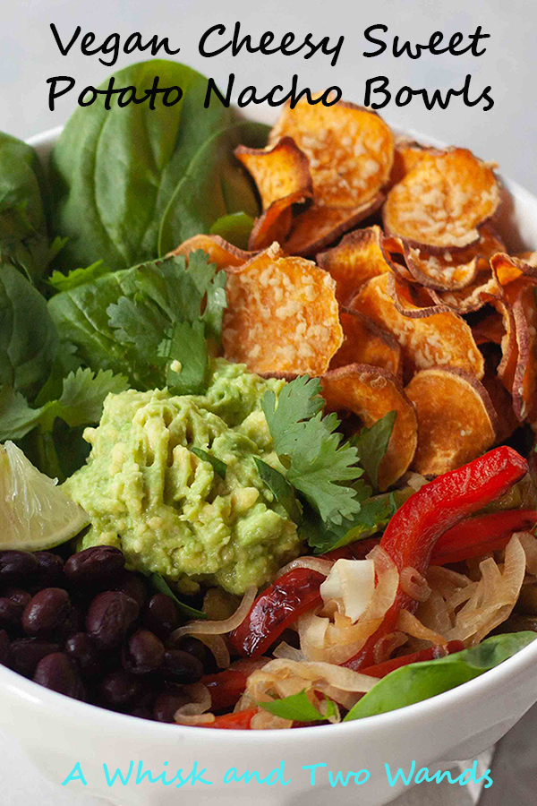 Vegan Cheesy Sweet Potato Nacho Bowls are flavor and nutrition packed bowls to satisfy your Mexican cravings any night of the week. Vegan and gluten free.