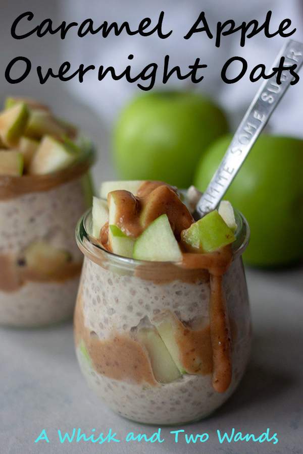 With just a couple minutes of prep you can wake up to grab Caramel Apple Overnight Oats to go and fuel your day! Gluten free and vegan friendly they can be heated up and enjoyed warm if desired on chilly mornings.