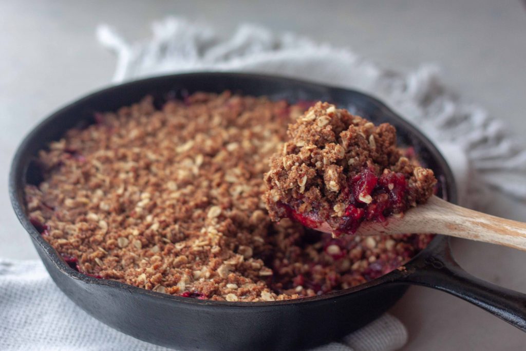 Cast Iron Cranberry Crisp