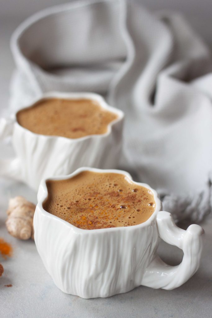 Turmeric Hot Cocoa in mugs