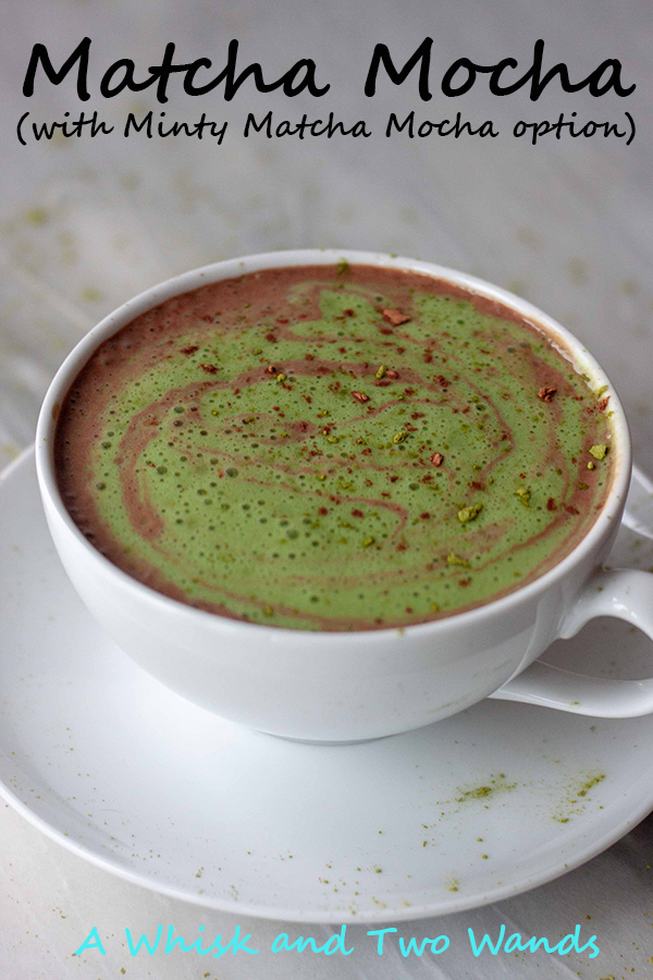 A slightly sweet blend of hot cocoa swirled with a matcha latte. While I call it a mocha there is actually no coffee and the caffeine comes from the matcha. Packed with simple good for you superfoods including energizing matcha for a gentle pick me up. Add a little peppermint oil or extract for a Minty Matcha Mocha, it's a real treat!