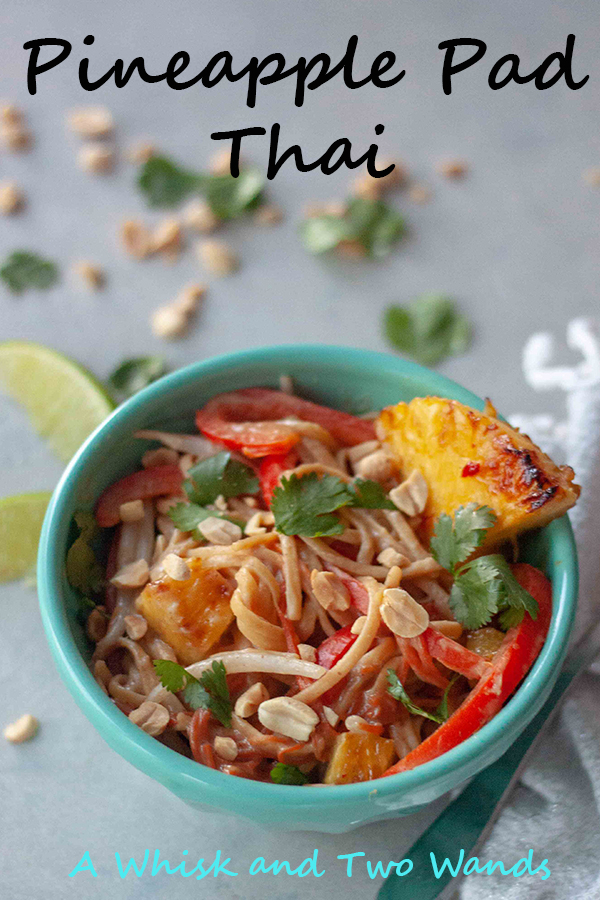 Simple Pad Thai with caramelized sweet chili pineapple will have your taste buds dancing. Cleaned up and option to use protein noodles. Vegan and gluten free friendly.