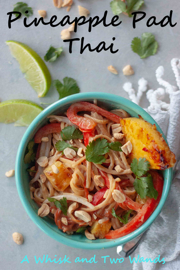 Simple Pad Thai with caramelized sweet chili pineapple will have your taste buds dancing. Cleaned up and option to use protein noodles. Vegan and gluten free friendly.