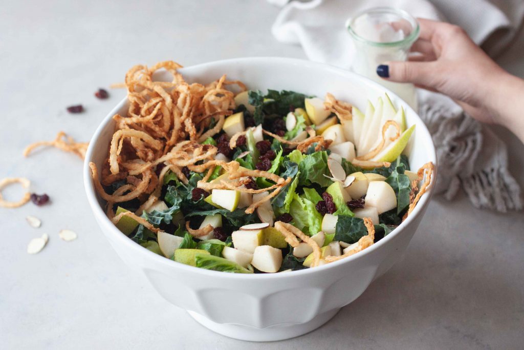 Bowl of Winter Pear and Cherry Salad