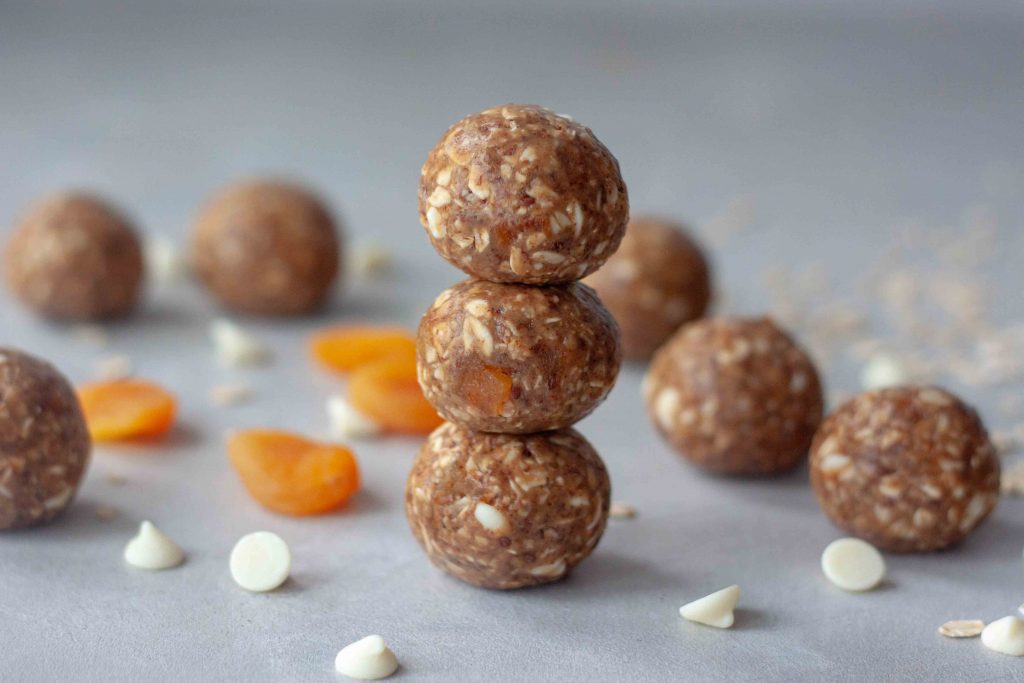 White Chocolate Apricot Oatmeal Lactation Energy Bites